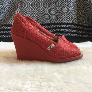Toms Peep Toe Wedges